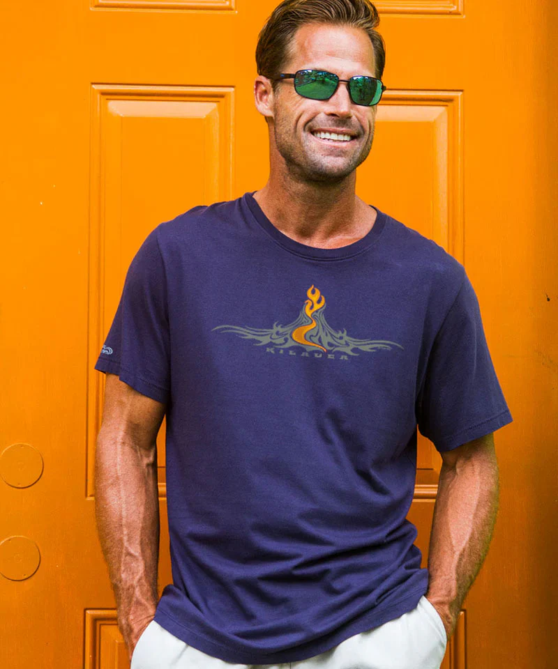 Kilauea Tattoo - Indigo Short Sleeve Pima T-Shirt - Image 2