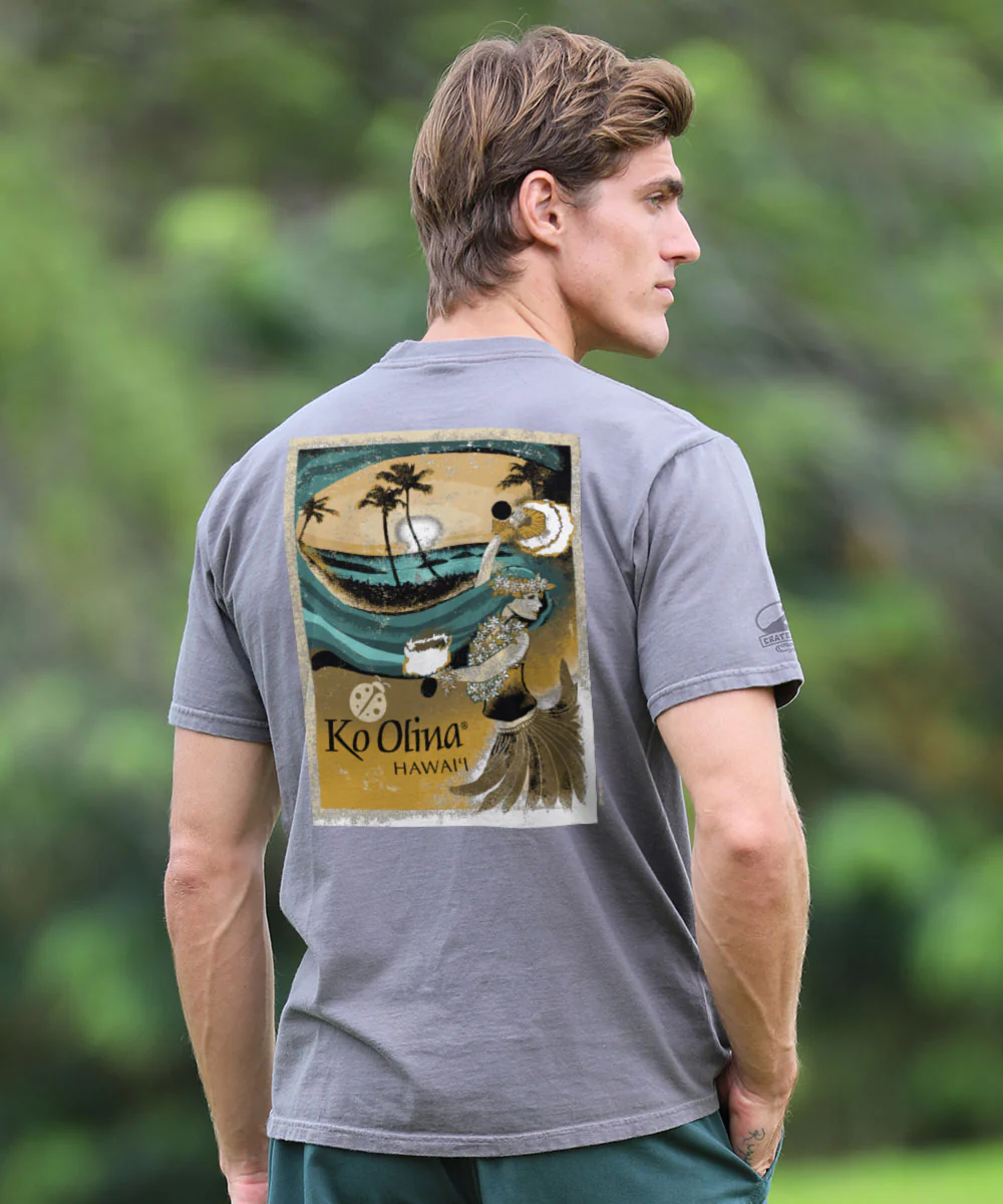 Ko Olina Hula Maiden - Crater Dyed® Short Sleeve Crewneck T-Shirt - Image 2