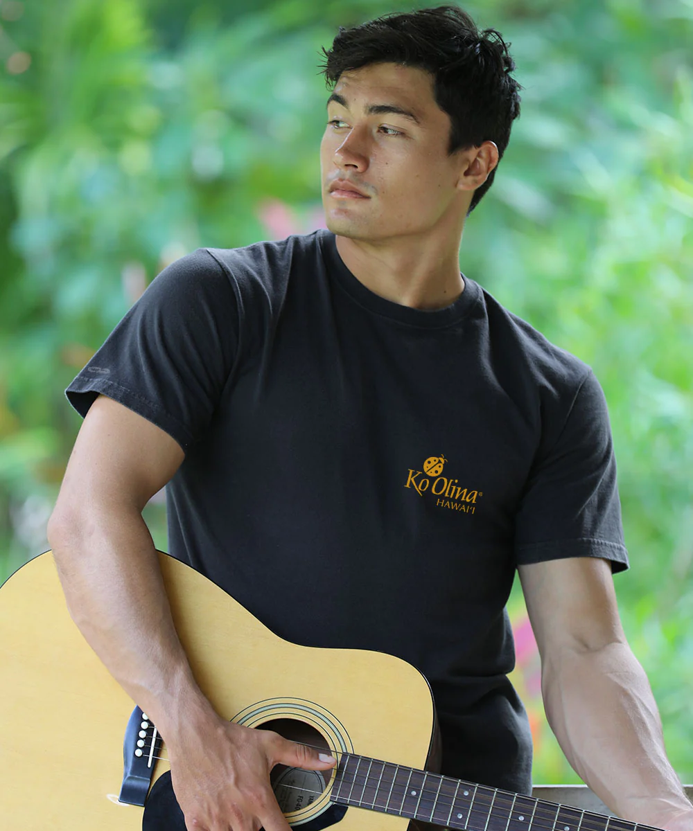 Ko Olina Lagoon Sunset - Black Short Sleeve Crewneck T-Shirt - Image 3