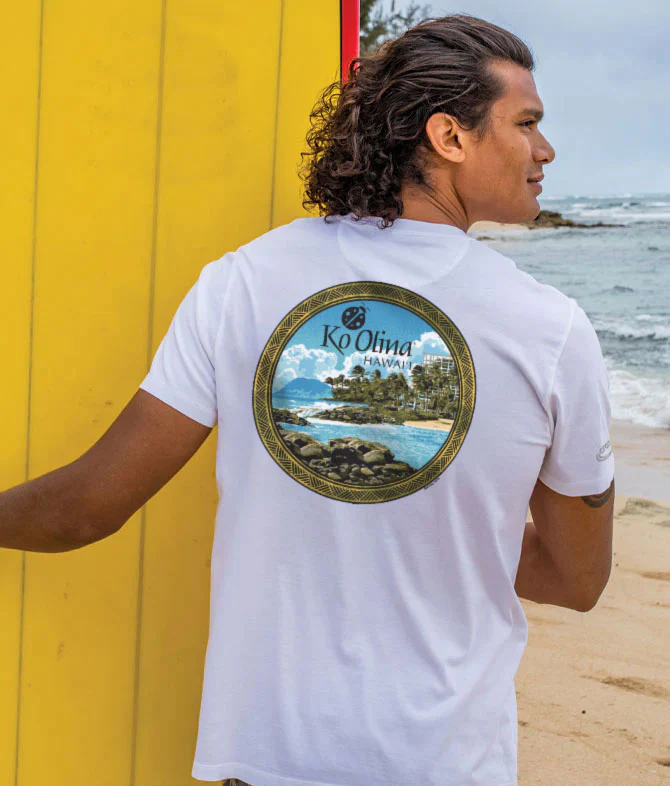 Ko Olina Lazy Lagoon Afternoon - White Short Sleeve Pima T-Shirt - Image 2