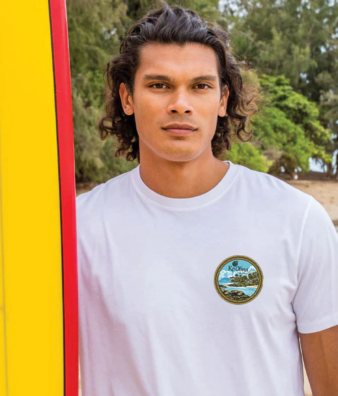 Ko Olina Lazy Lagoon Afternoon - White Short Sleeve Pima T-Shirt - Image 3