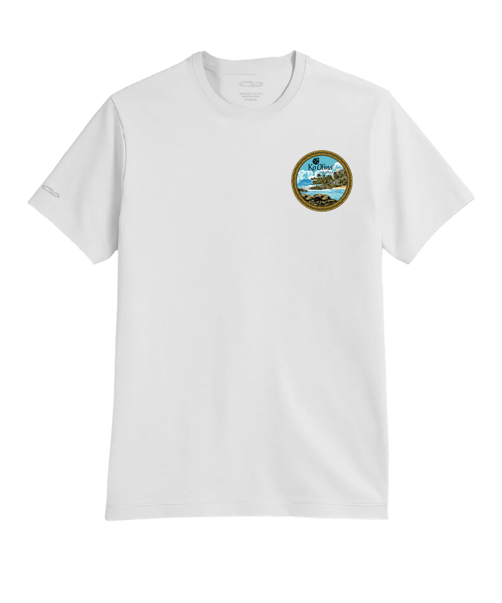Ko Olina Lazy Lagoon Afternoon - White Short Sleeve Pima T-Shirt - Image 4