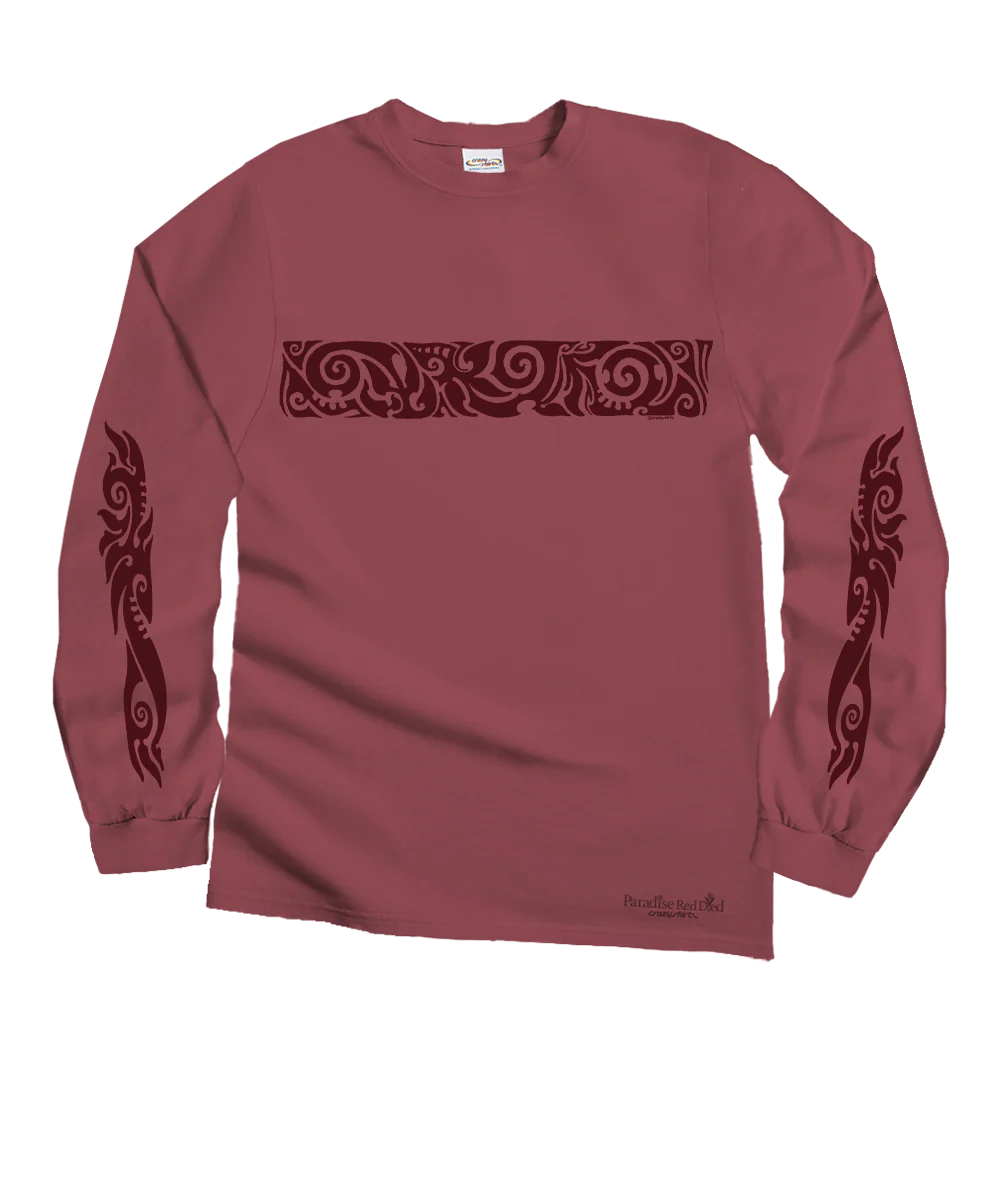 Koa Band - Paradise Red Dyed Long Sleeve Crewneck T-Shirt