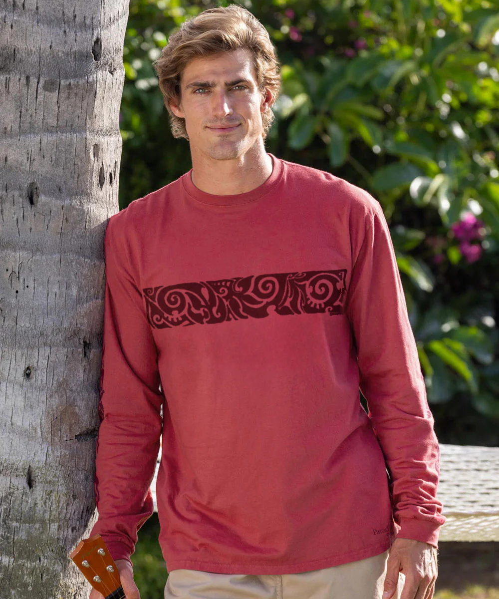 Koa Band - Paradise Red Dyed Long Sleeve Crewneck T-Shirt - Image 2