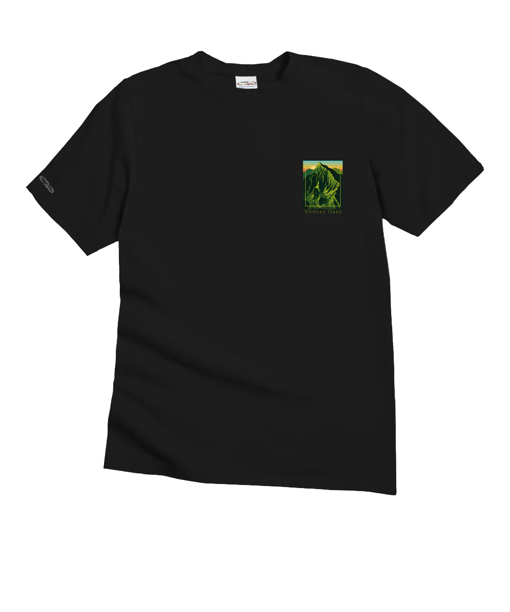 Koolau Sunset - Black Short Sleeve Crewneck T-Shirt - Image 4