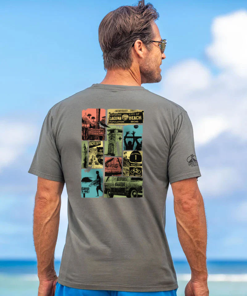 Laguna Beach Collage - Crater Dyed® Short Sleeve Crewneck T-Shirt - Image 2