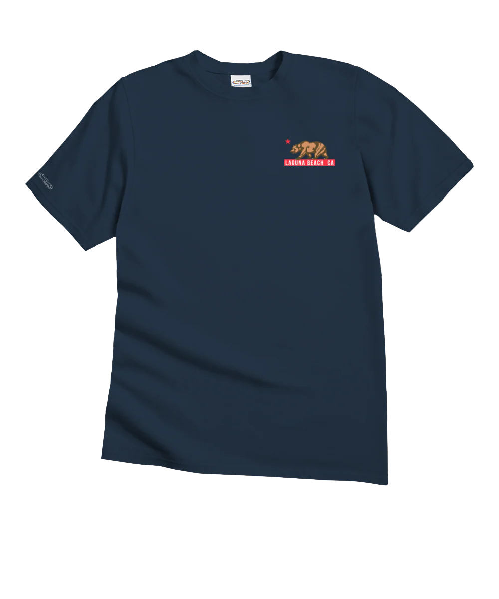 Laguna Beach Lifeguard Surf - Navy Short Sleeve Crewneck T-Shirt - Image 4