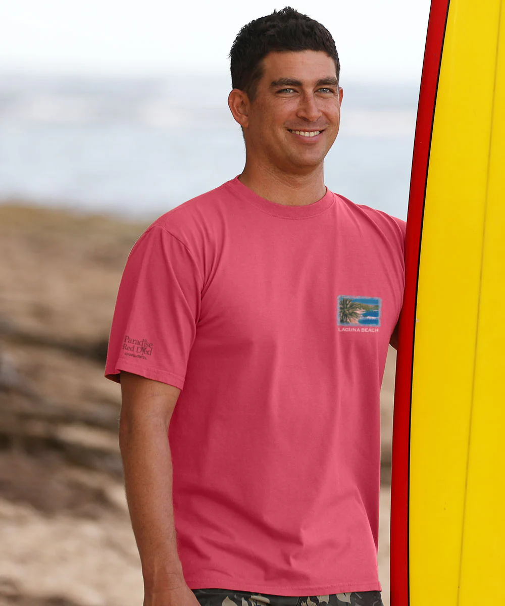 Laguna Beach Scenic Paradise Red Classic Crewneck T-Shirt - Image 3