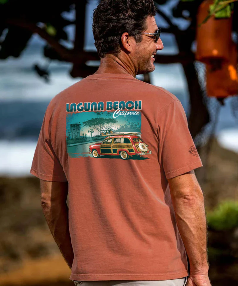 Laguna Beach Woody - Chile Dyed Short Sleeve Crewneck T-Shirt - Image 2