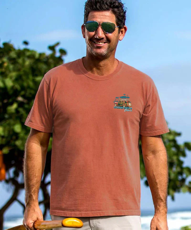 Laguna Beach Woody - Chile Dyed Short Sleeve Crewneck T-Shirt - Image 3