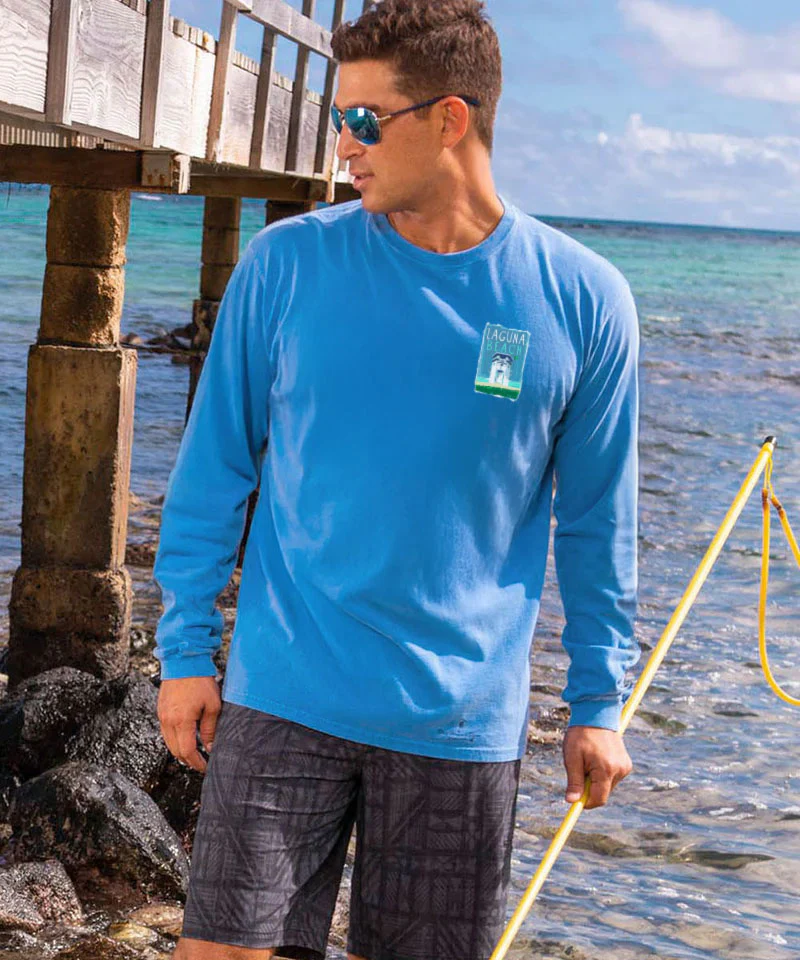 Laguna Paint - Blue Hawaii Dyed Long Sleeve Crewneck T-Shirt - Image 3
