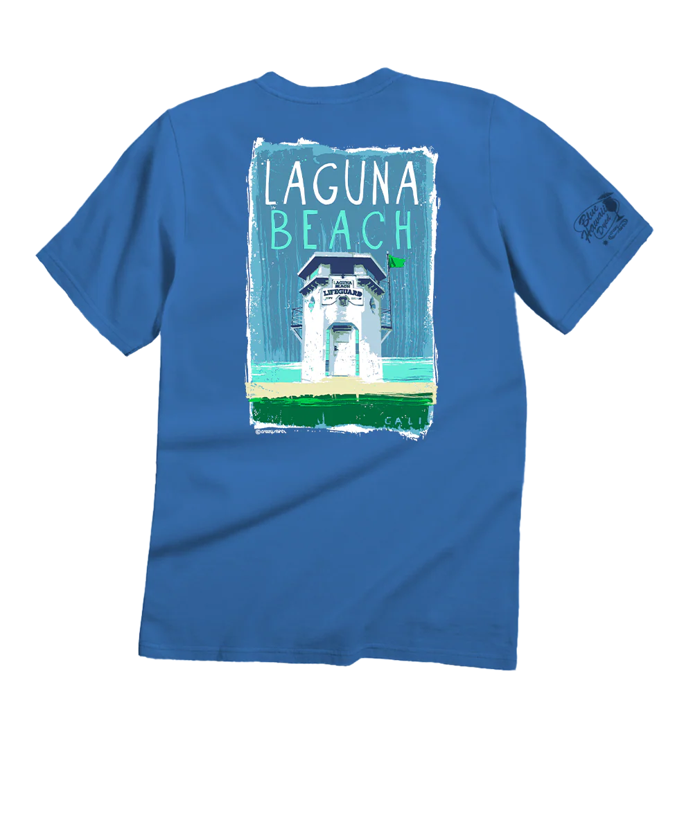 Laguna Paint - Blue Hawaii Dyed Short Sleeve Crewneck T-Shirt