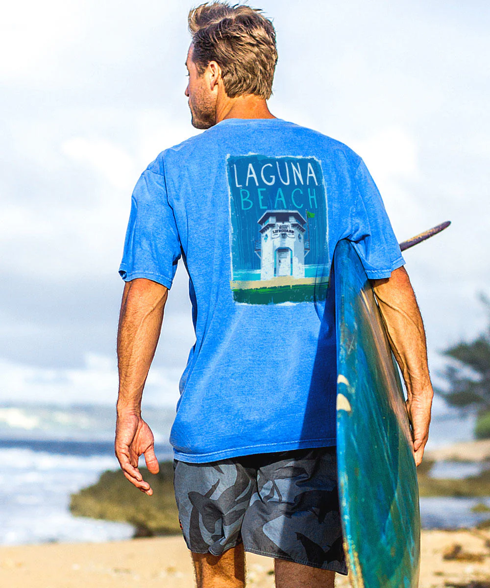 Laguna Paint - Blue Hawaii Dyed Short Sleeve Crewneck T-Shirt - Image 2