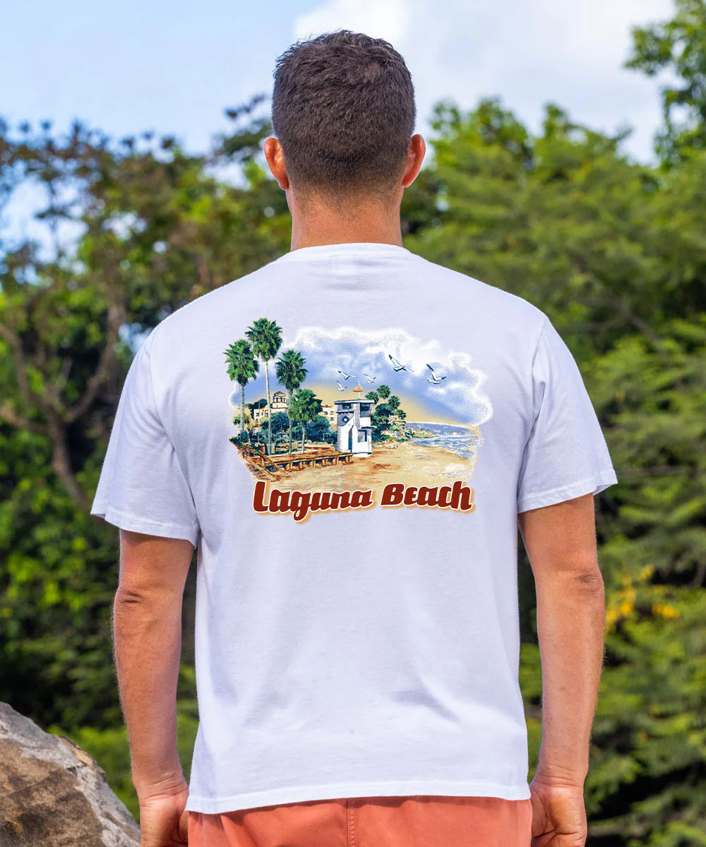 Laguna Paradise - White Short Sleeve Crewneck T-Shirt - Image 2