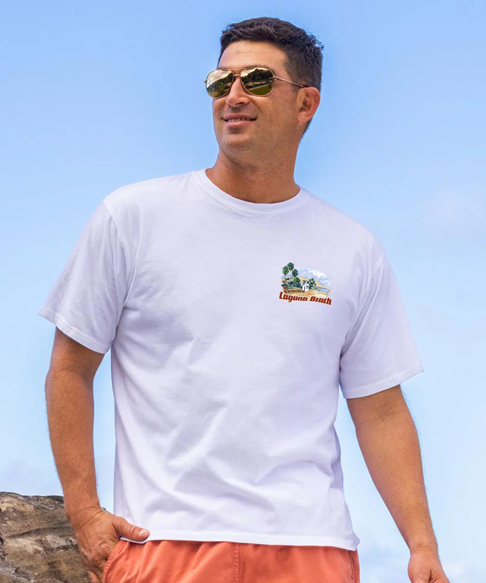Laguna Paradise - White Short Sleeve Crewneck T-Shirt - Image 3