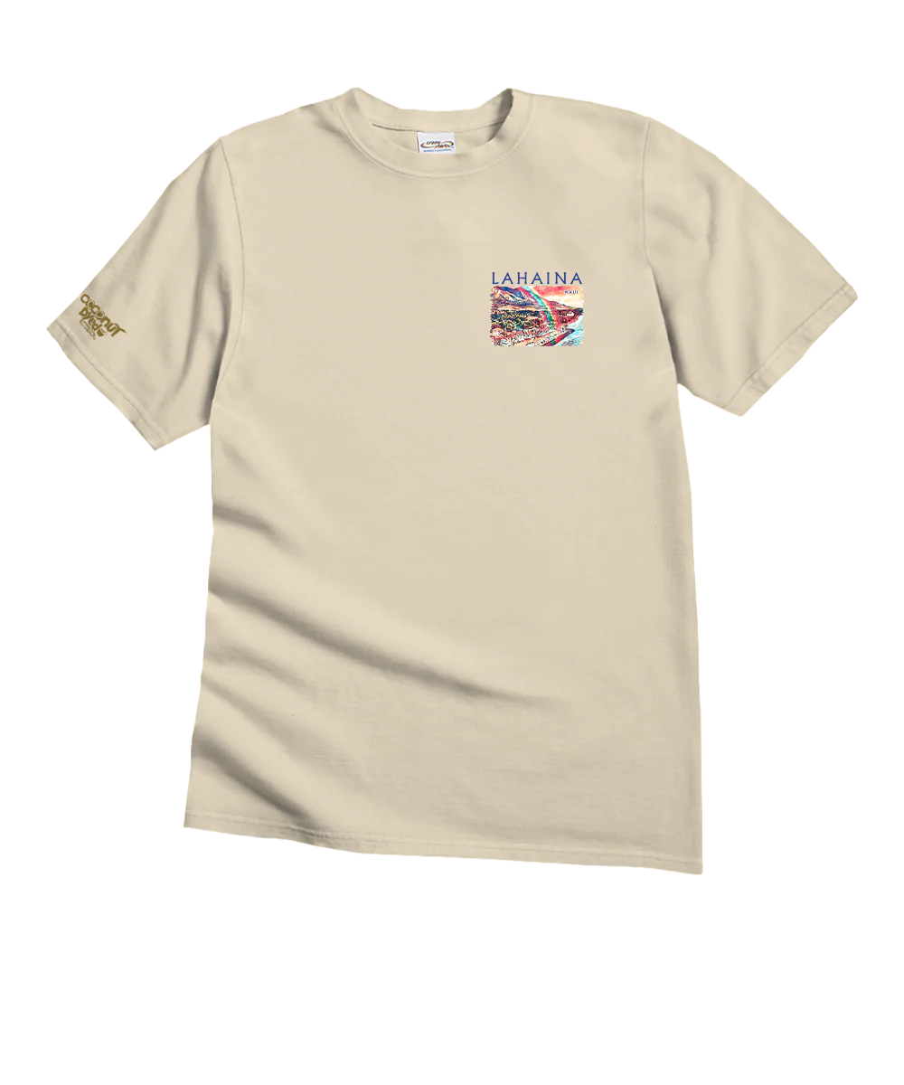 Lahaina Watercolor - Coconut Dyed Short Sleeve Crewneck T-Shirt - Image 4