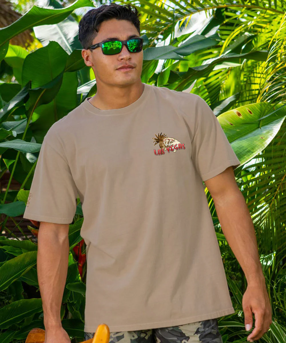 Las Vegas Postcard - Kona Coffee Dyed Short Sleeve Crewneck T-Shirt - Image 3