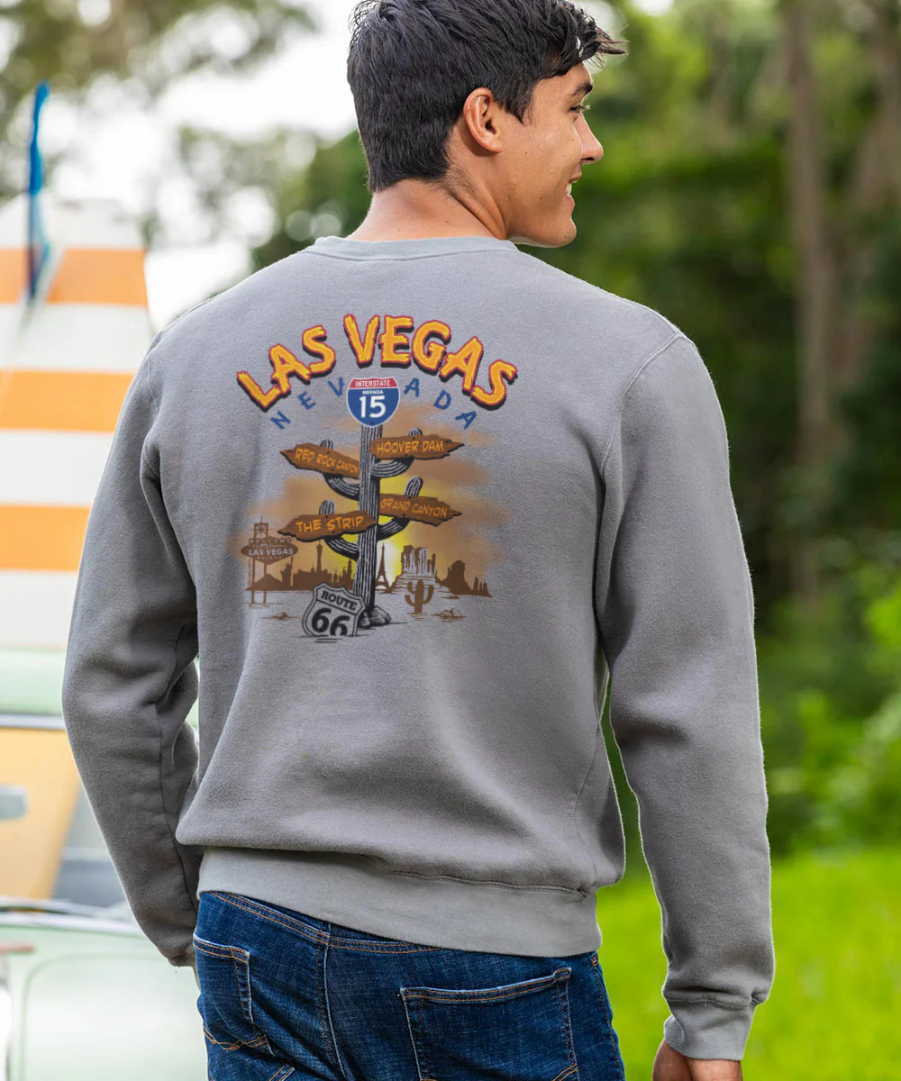 Las Vegas Signs - Crater Dyed® Long Sleeve Sweatshirt - Image 2