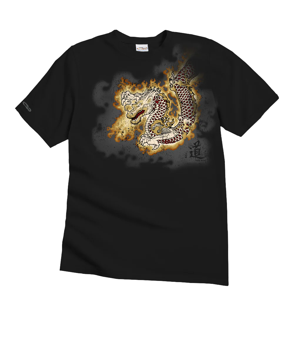 Lava Dragon - Black Short Sleeve Crewneck T-Shirt
