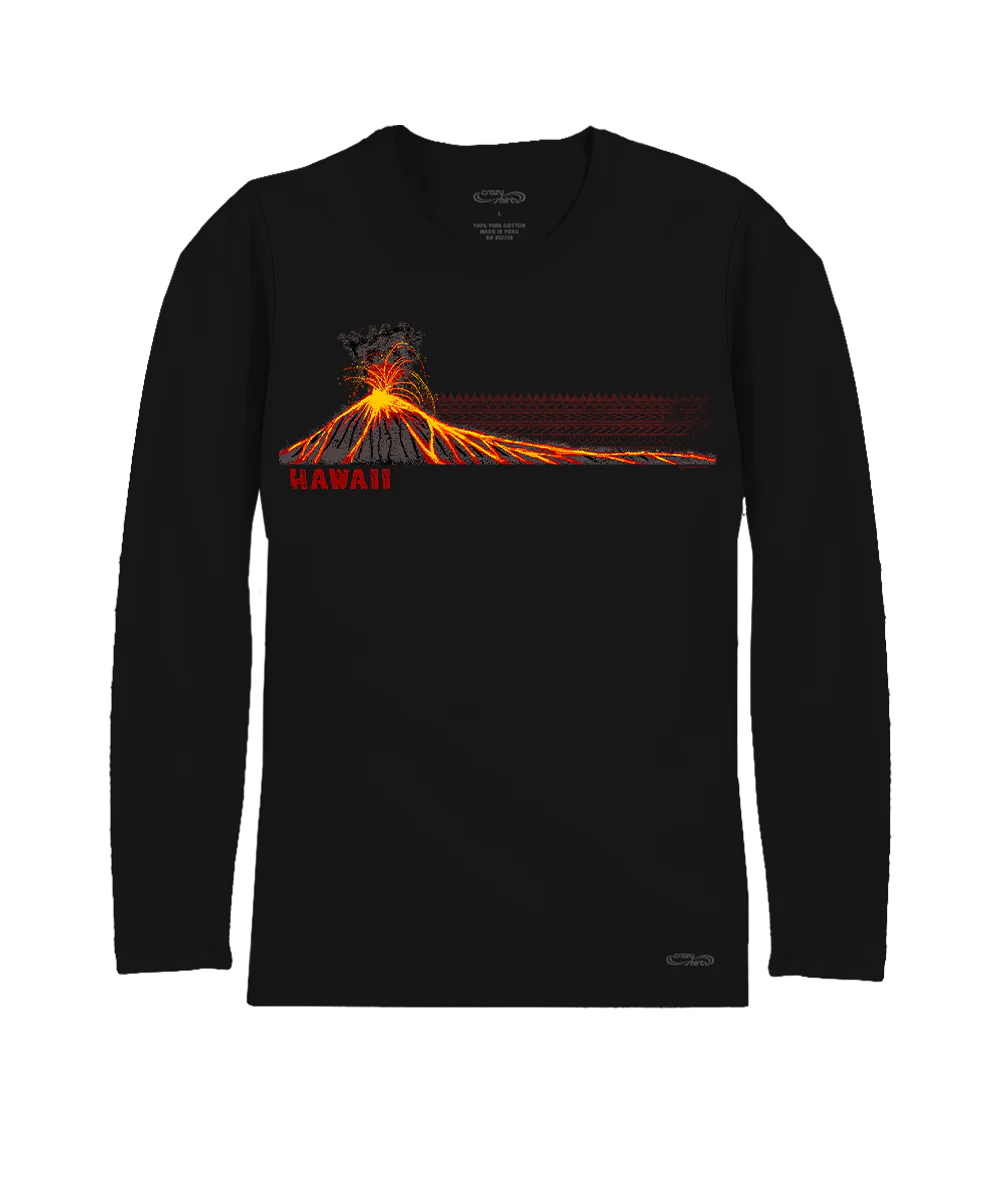 Lava Flow Tribal - Jet Black Long Sleeve Pima T-Shirt