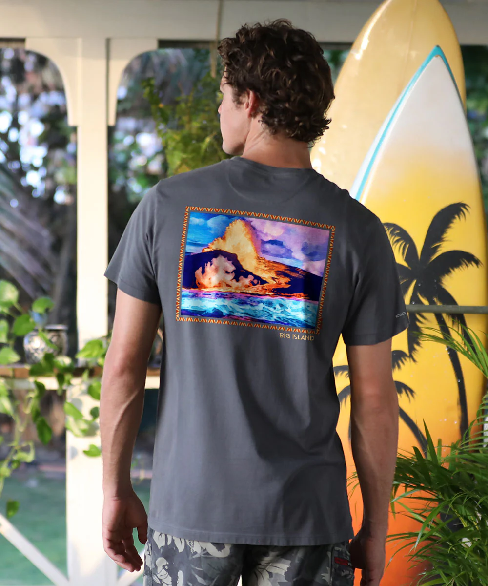 Lava Meets Ocean - Smoke Short Sleeve Pima T-Shirt - Image 2