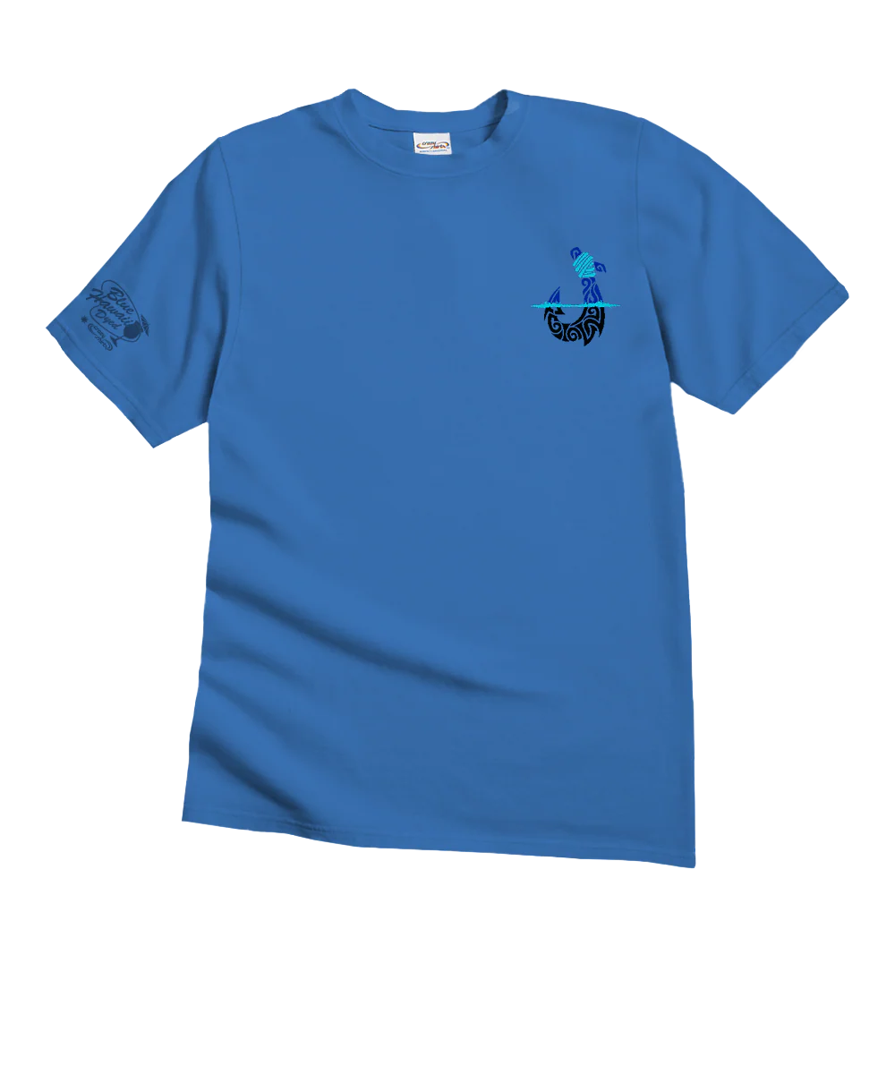 Lawaia Makau Ulua - Blue Hawaii Dyed Short Sleeve Crewneck T-Shirt - Image 4