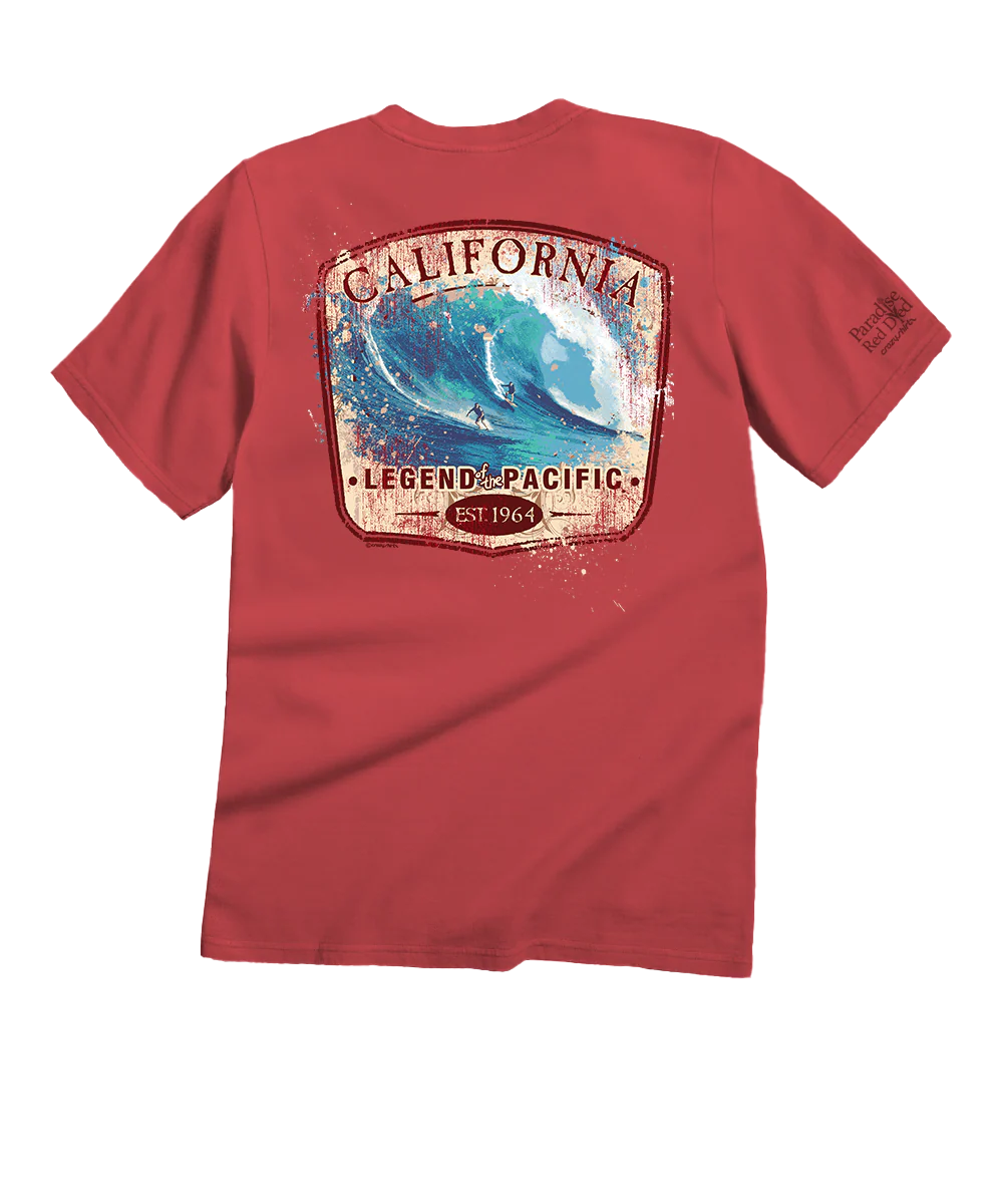 Legend Of The Pacific - Paradise Red Dyed Short Sleeve Crewneck T-Shirt