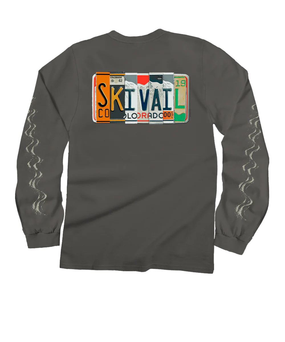 License To Ski - Crater Dyed® Long Sleeve Crewneck T-Shirt