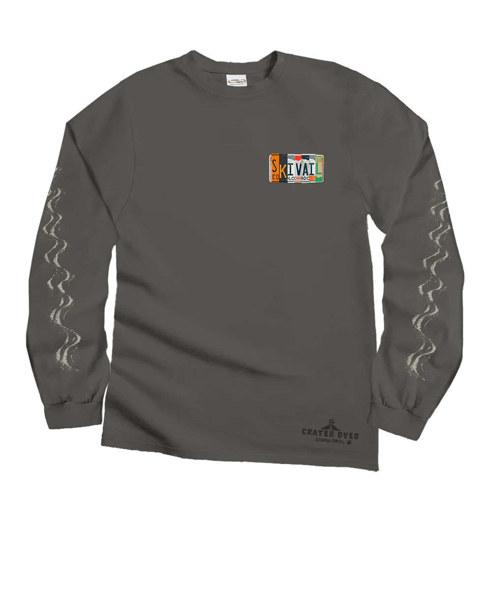 License To Ski - Crater Dyed® Long Sleeve Crewneck T-Shirt - Image 4
