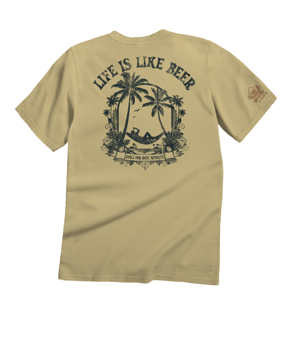 Life Is Like Beer - Beer Dyed Short Sleeve Crewneck T-Shirt