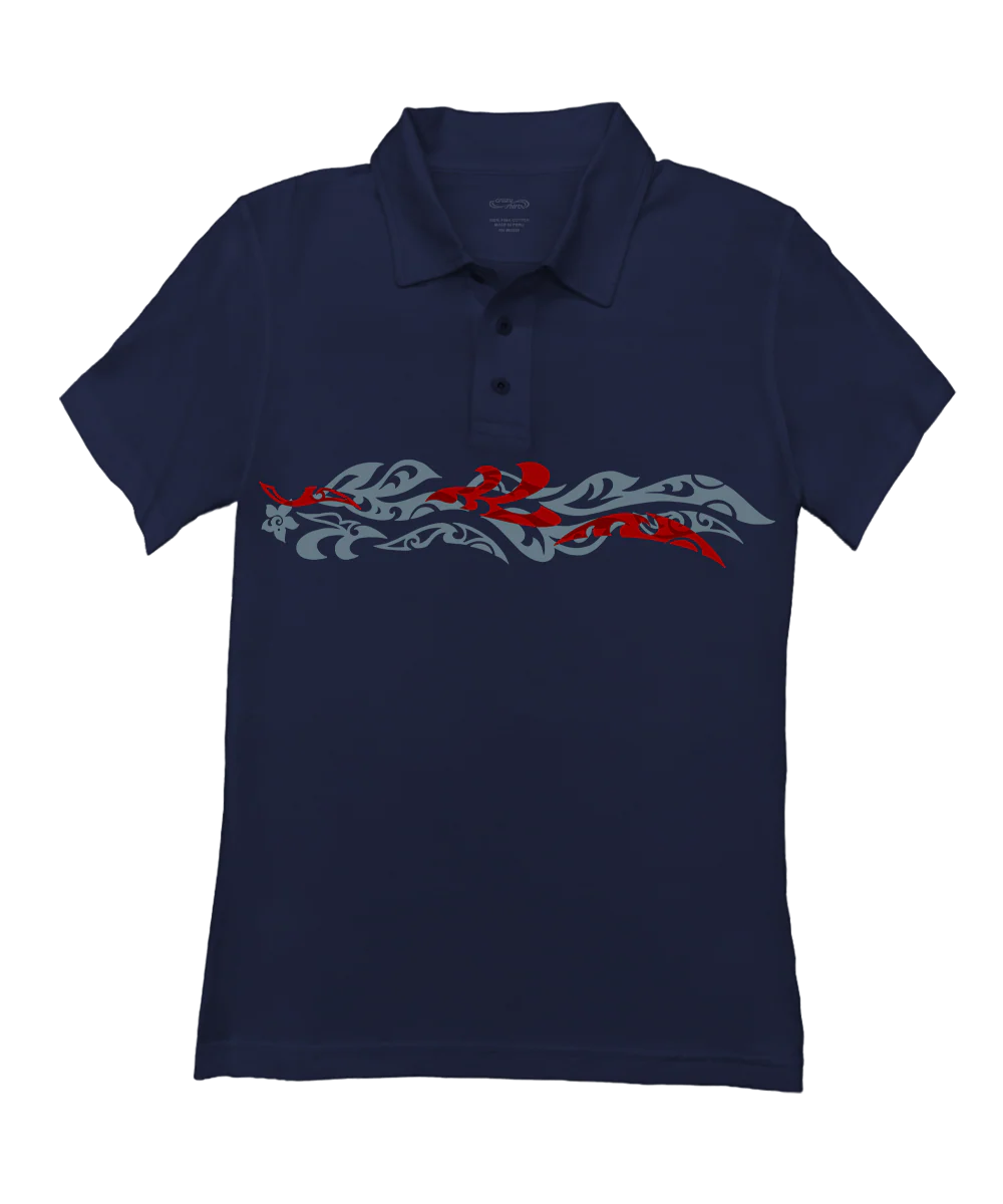 Linear Ti - Indigo Short Sleeve Pima Polo