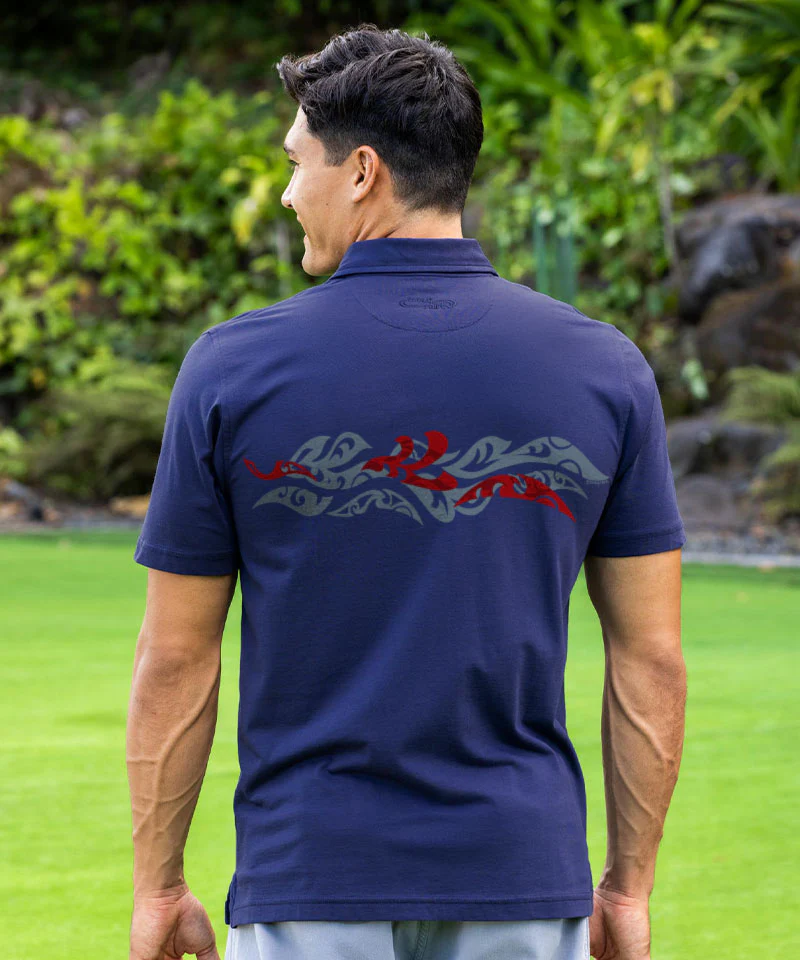 Linear Ti - Indigo Short Sleeve Pima Polo - Image 3