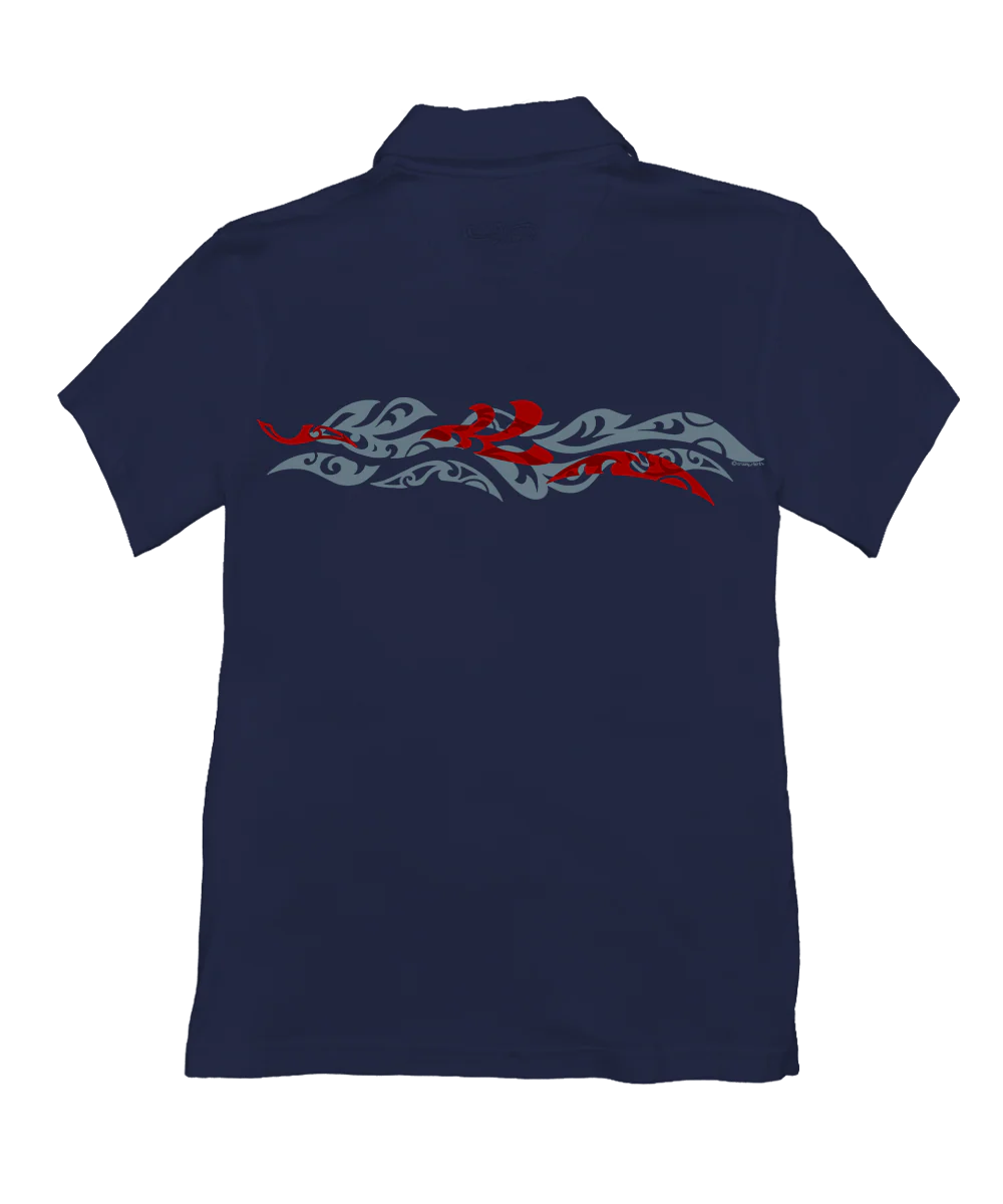 Linear Ti - Indigo Short Sleeve Pima Polo - Image 4