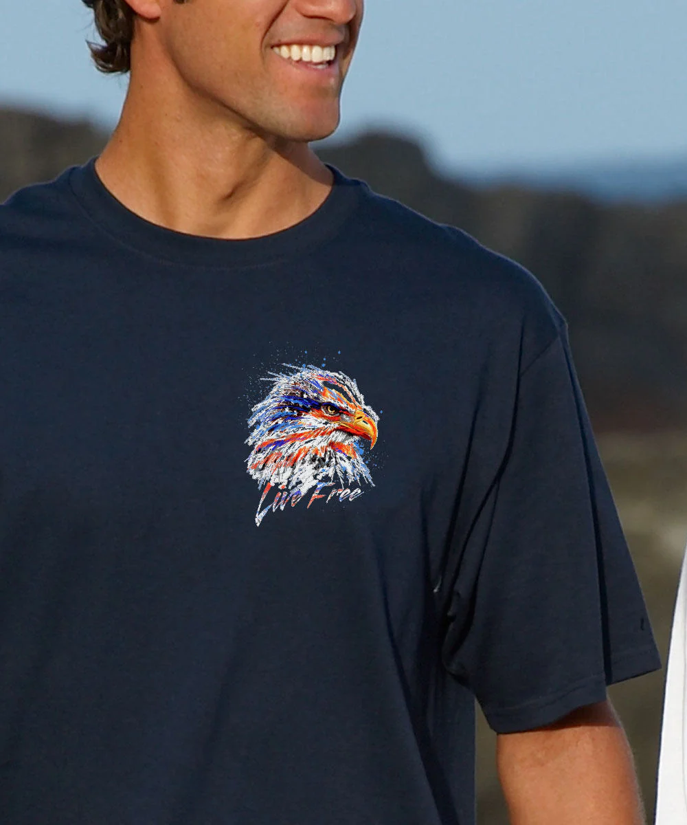 Live Free - Navy Short Sleeve Crewneck T-Shirt - Image 3