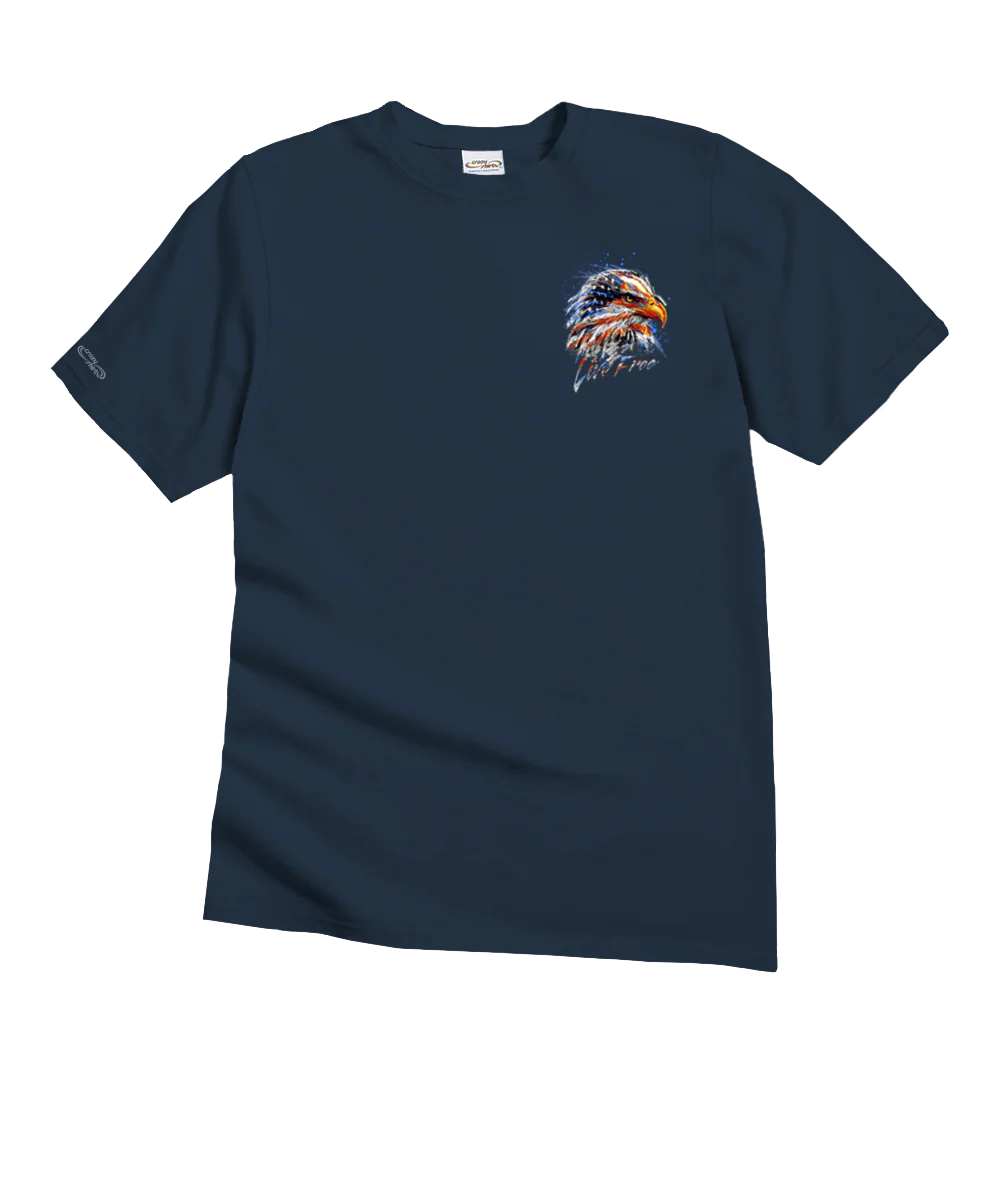 Live Free - Navy Short Sleeve Crewneck T-Shirt - Image 4