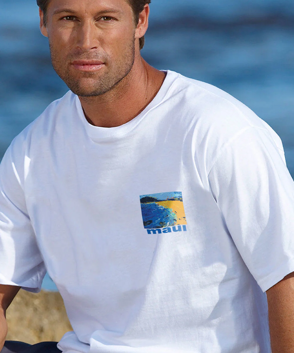 Makena Beach - White Short Sleeve Crewneck T-Shirt - Image 3
