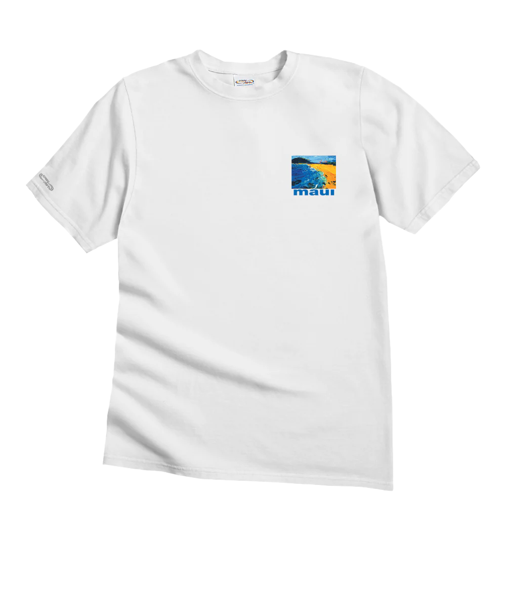 Makena Beach - White Short Sleeve Crewneck T-Shirt - Image 4