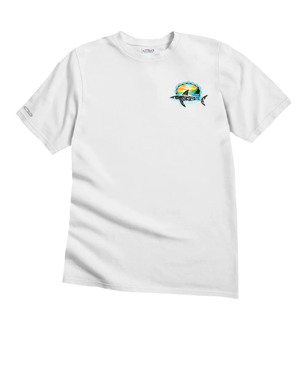 Mano Sunrise - White Short Sleeve Crewneck T-Shirt - Image 4