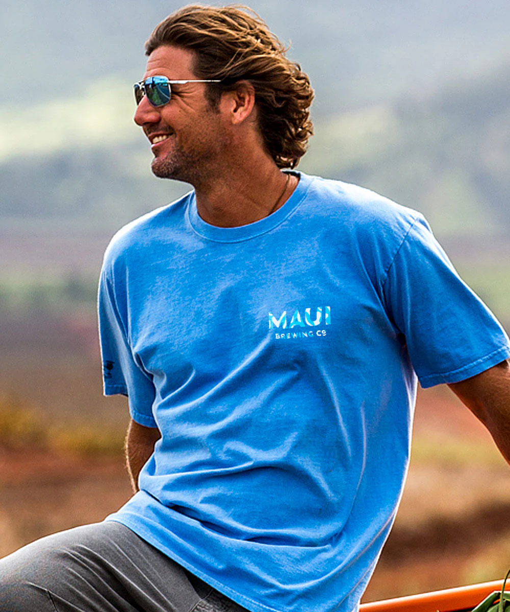Maui Brewing Co New Big Swell - Blue Hawaii Dyed Short Sleeve Crewneck T-Shirt - Image 3