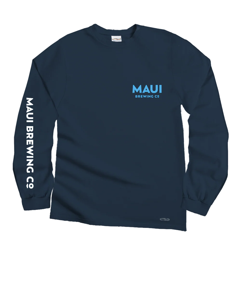 Maui Brewing Co New Big Swell - Navy Long Sleeve Crewneck T-Shirt - Image 4