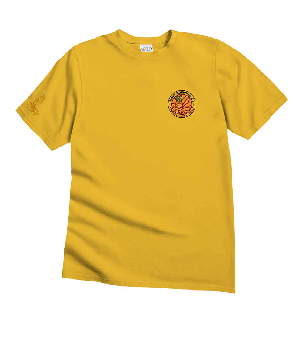 Maui Brewing Co Pineapple - Pineapple Dyed Short Sleeve Crewneck T-Shirt - Image 4