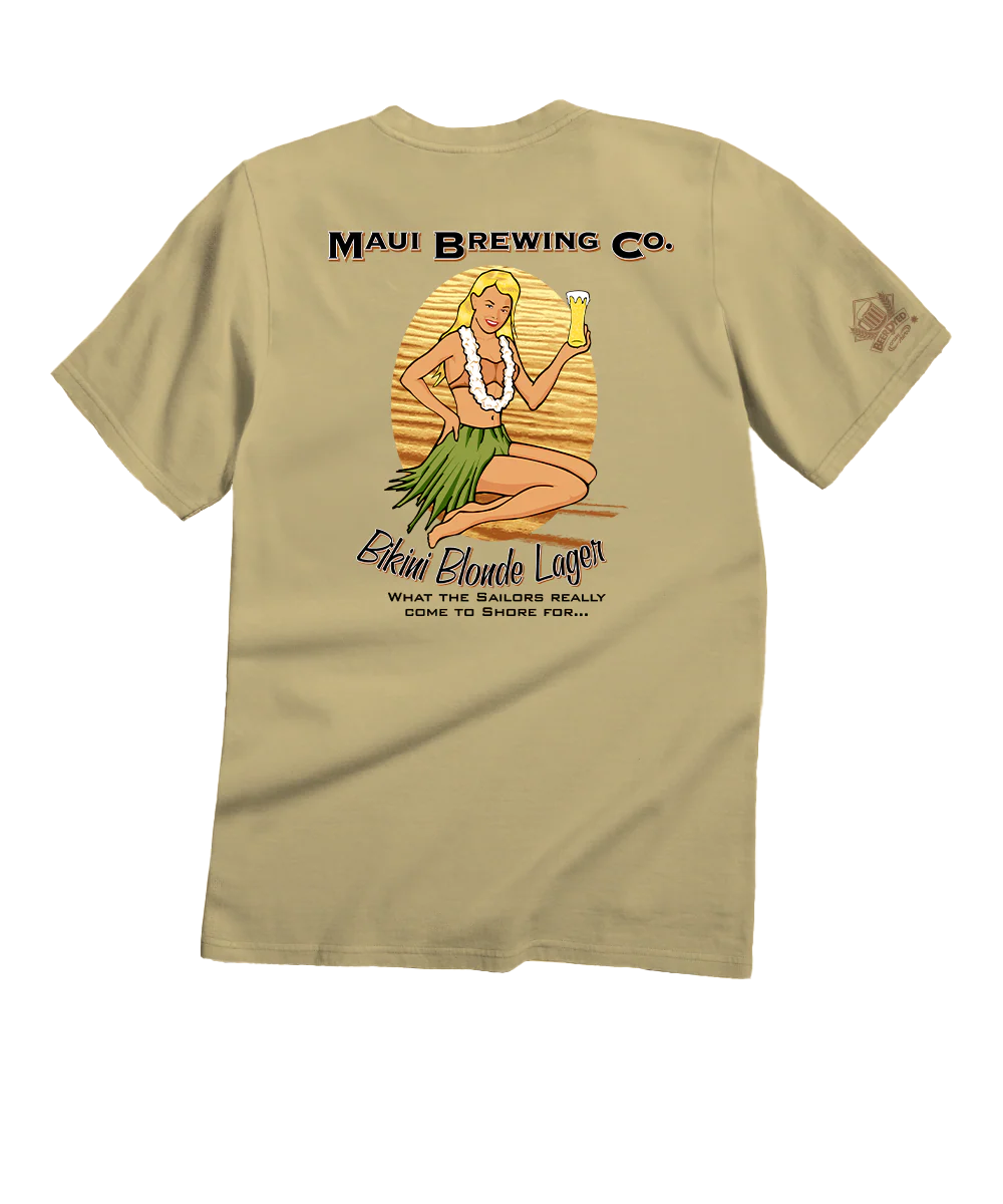Maui Brewing Co Vintage Bikini Blonde - Beer Dyed Short Sleeve Crewneck T-Shirt