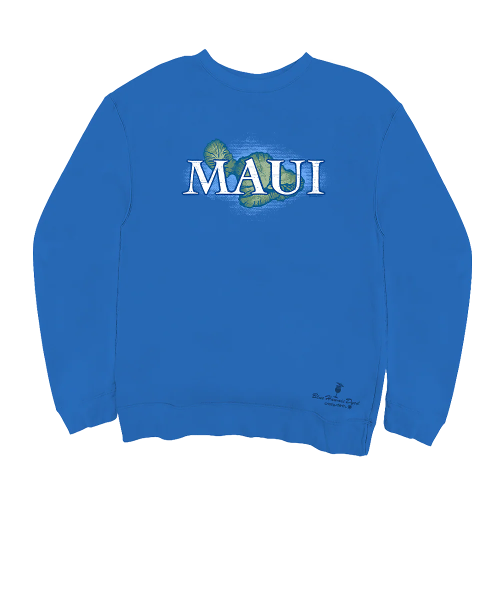 Maui Island - Blue Hawaii Dyed Long Sleeve Sweatshirt