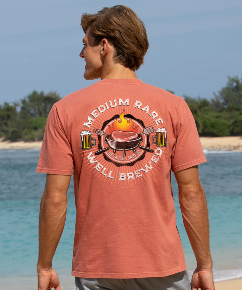 Medium Rare And Well Brewed - Chile Dyed Short Sleeve Crewneck T-Shirt - Image 2