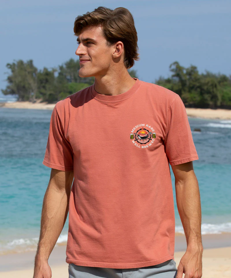 Medium Rare And Well Brewed - Chile Dyed Short Sleeve Crewneck T-Shirt - Image 3
