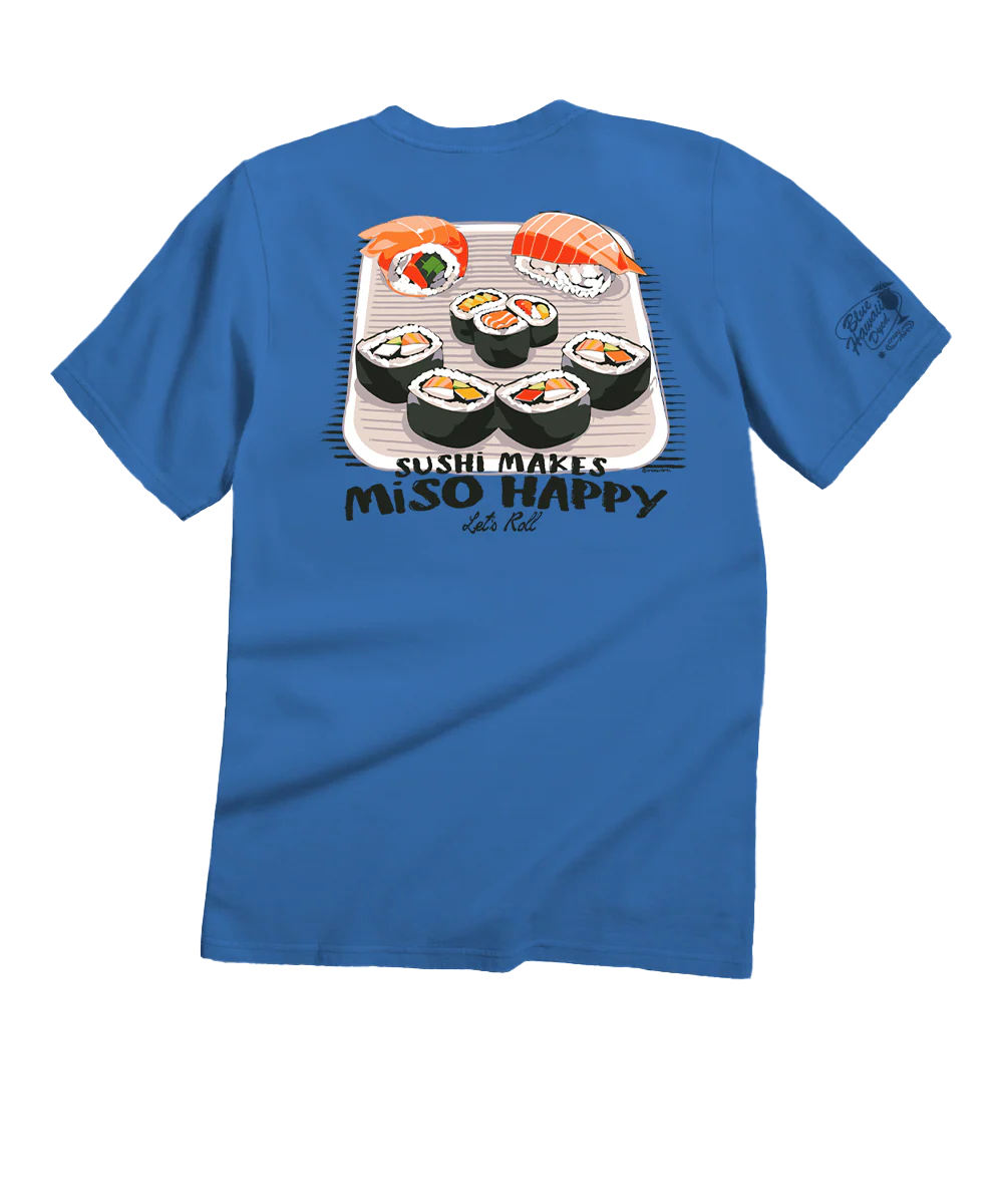 Miso Happy - Blue Hawaii Dyed Short Sleeve Crewneck T-Shirt