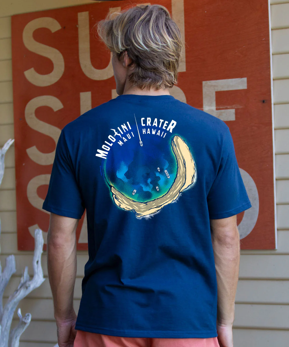 Molokini Crater - Navy Short Sleeve Crewneck T-Shirt - Image 2