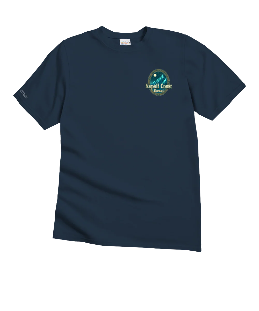 Moonlight Napali - Navy Short Sleeve Crewneck T-Shirt - Image 4