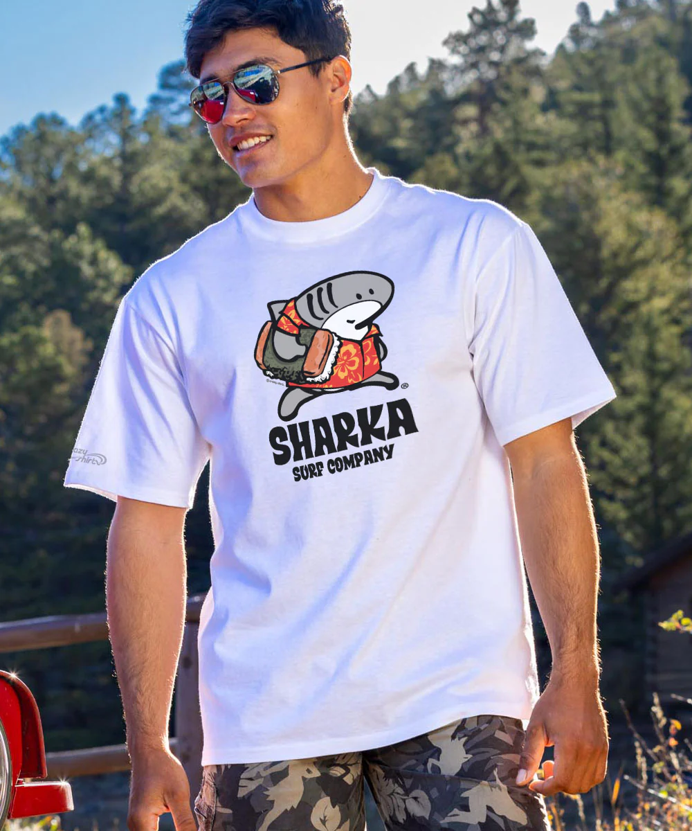 Musubi Sharka™ - White Short Sleeve Crewneck T-Shirt - Image 2