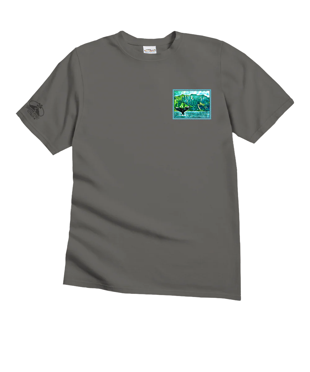 Napali Whale Tail Scenic - Crater Dyed® Short Sleeve Crewneck T-Shirt - Image 4